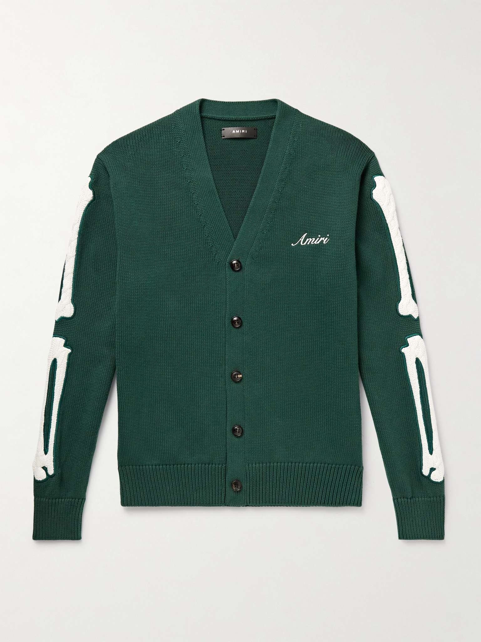 o1s1wg110326 Bones Logo Cardigan in Green