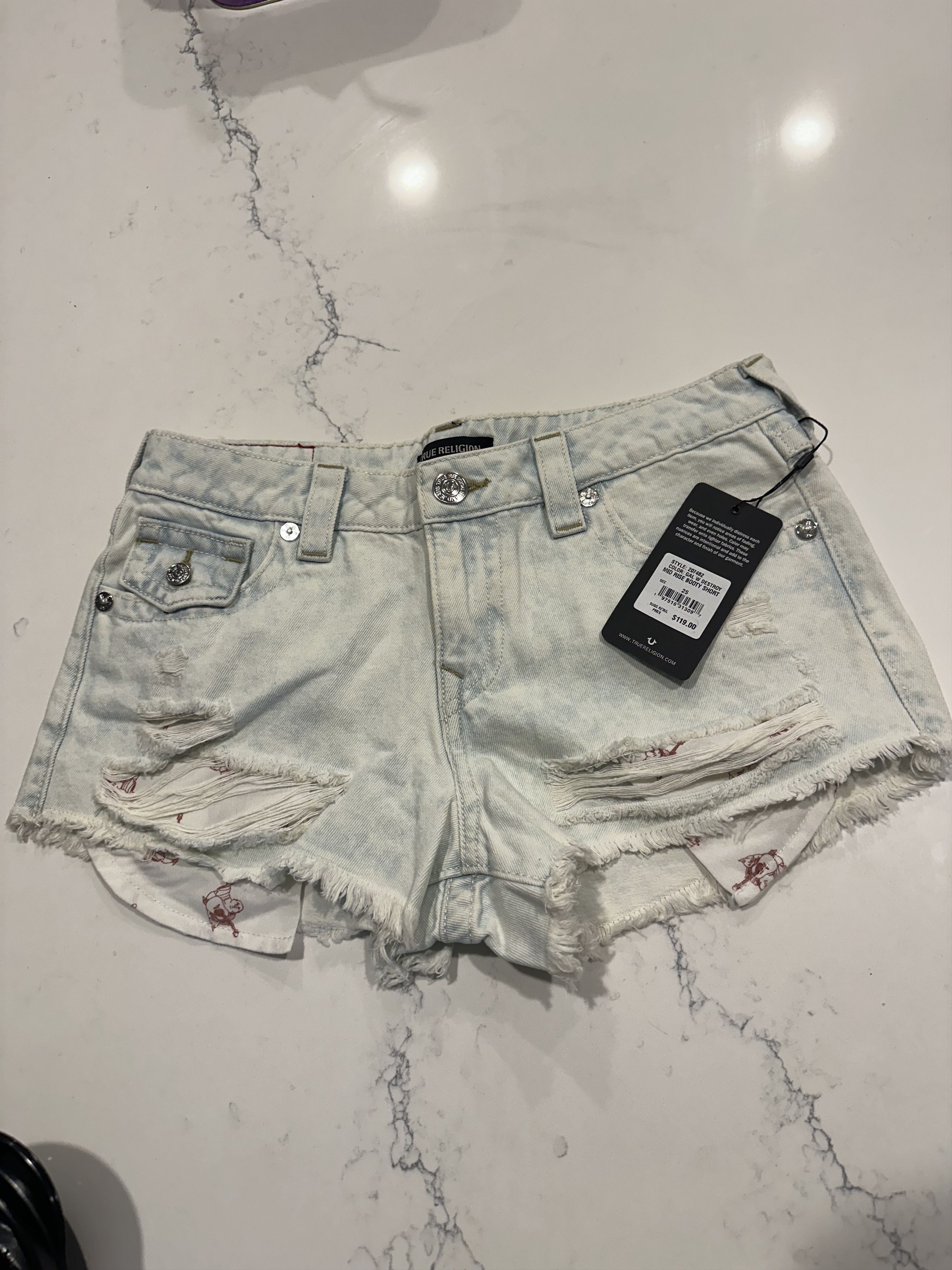 Gal W Destroy Mid Rise Booty Short