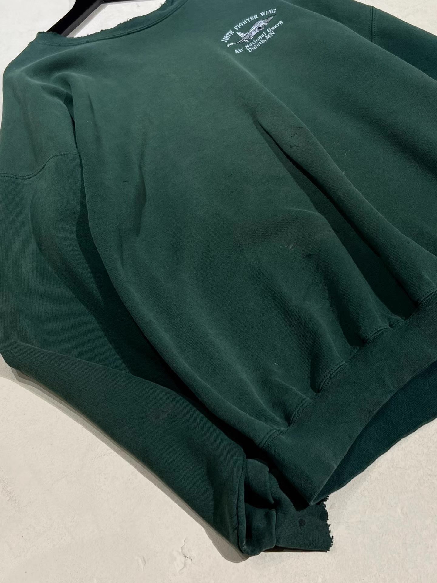 Vintage 80s Vintage Needle Green Boxy Sweatshirt Q13 Size US XL / EU 56 / 4 - 2 Thumbnail