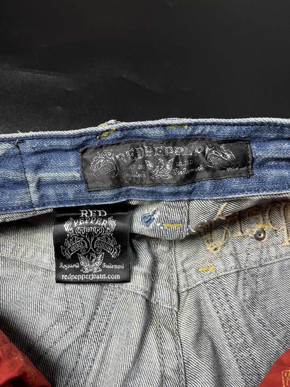 If Six Was Nine Japanese RED PEPPER super Flare Jeans Distressed Size US 29 - 11 Thumbnail