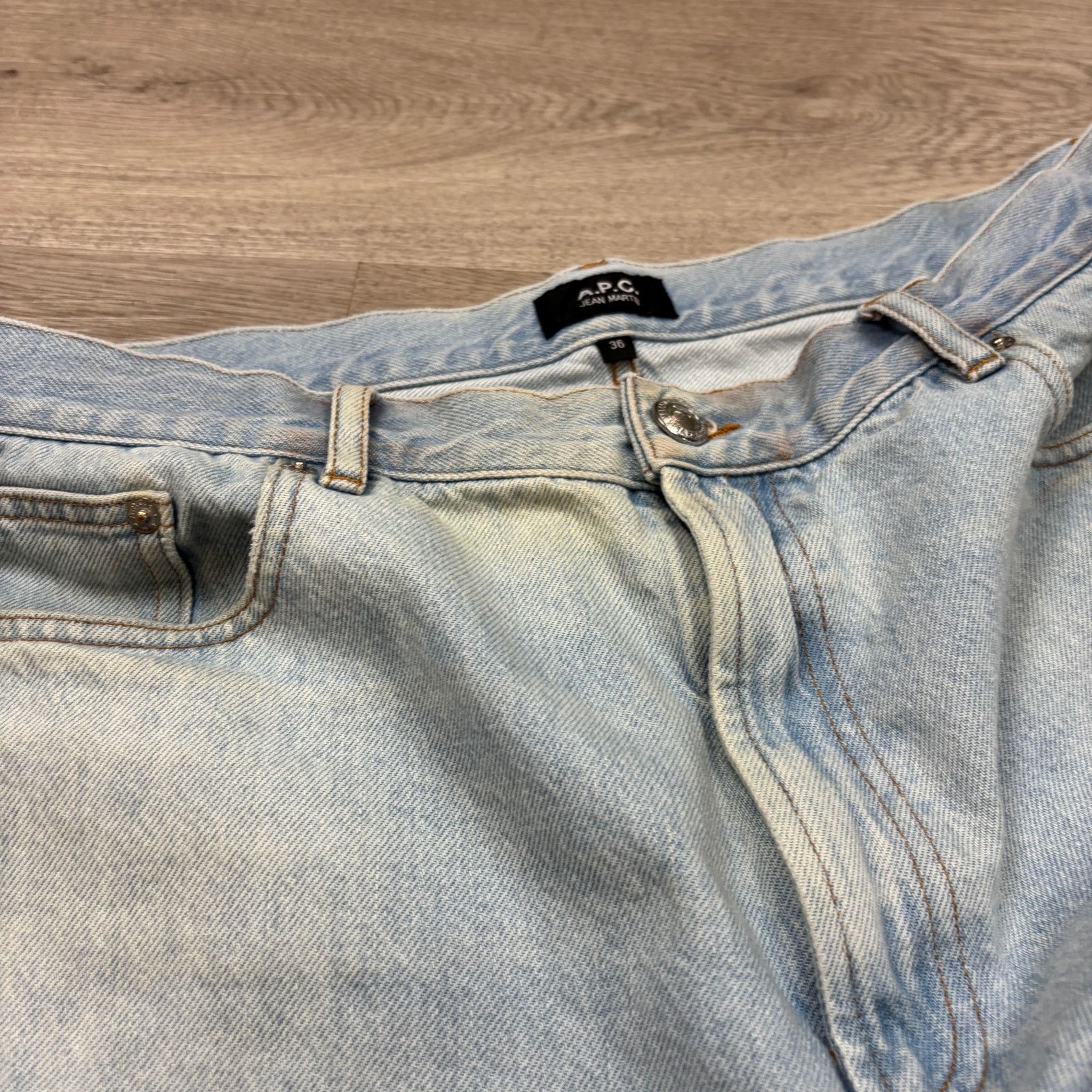 A.P.C. A.P.C. Jean Martin High Rise Wide Taper Leg Jeans Mens 36x30 Size US 36 / EU 52 - 15 Thumbnail