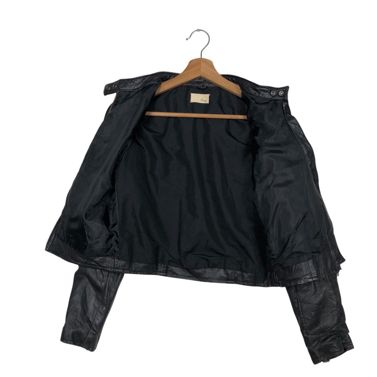 Japanese Brand 📌Vintage Cropped Biker Leather Jacket Crisp Issey Miyake Size US M / EU 48-50 / 2 - 14 Thumbnail