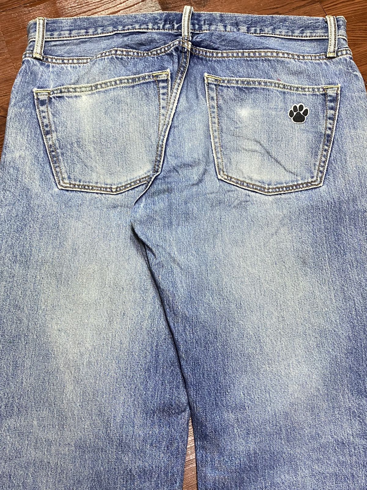 Japanese Brand Vintage Uniqlo Blue Wash Patched Distressed Loose Jeans Size US 36 / EU 52 - 4 Thumbnail