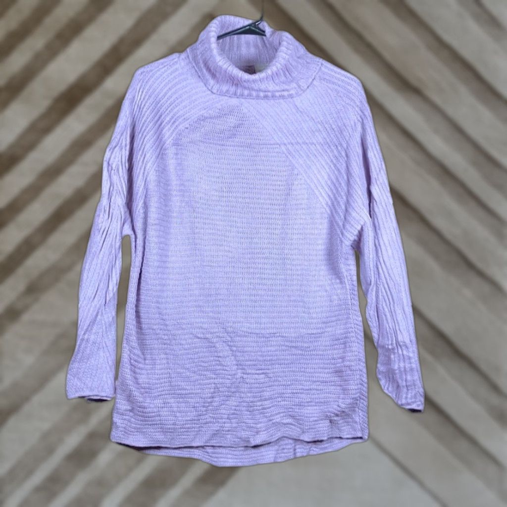 Vintage Chicos Womens Sweater Pullover Turtleneck Long Sleeve Knitted Lavender 1 (M) Charcoal? Size M / US 6-8 / IT 42-44 - 1 Thumbnail