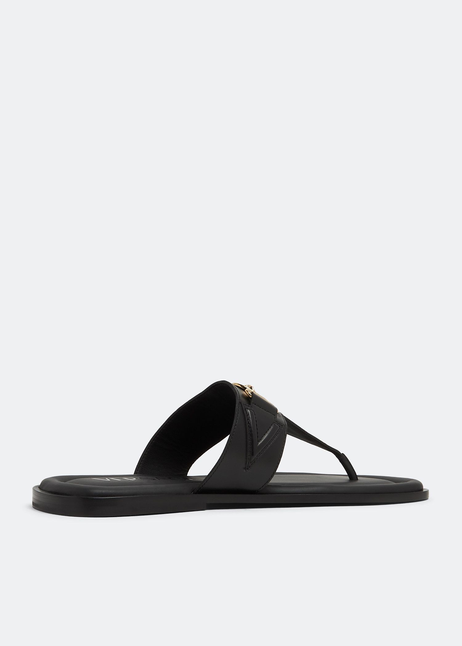 Versace o1s22i1n0125 Leather Flip Flops in Black Size US 8 / EU 41 - 4 Thumbnail