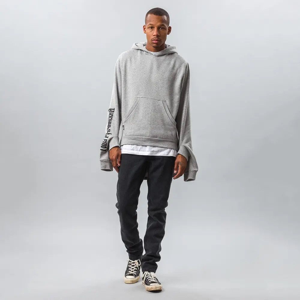 Image of Gosha Rubchinskiy Double Cuff Hoodie in Grey, Men's (Size Small)