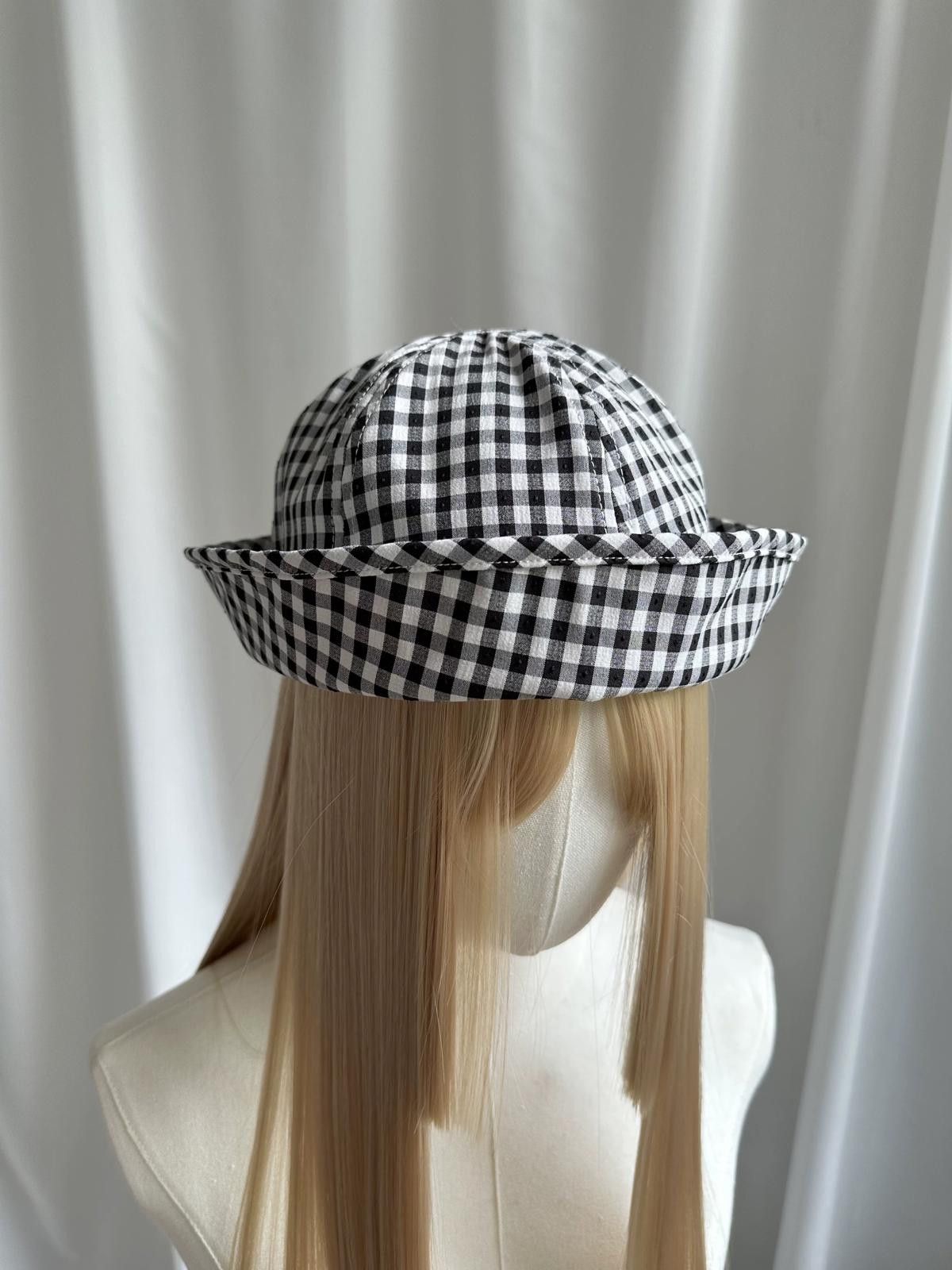 Japanese Brand Retro Black White Plaid Beret Sailor Hat Y2K French Girl OS Size ONE SIZE - 5 Thumbnail