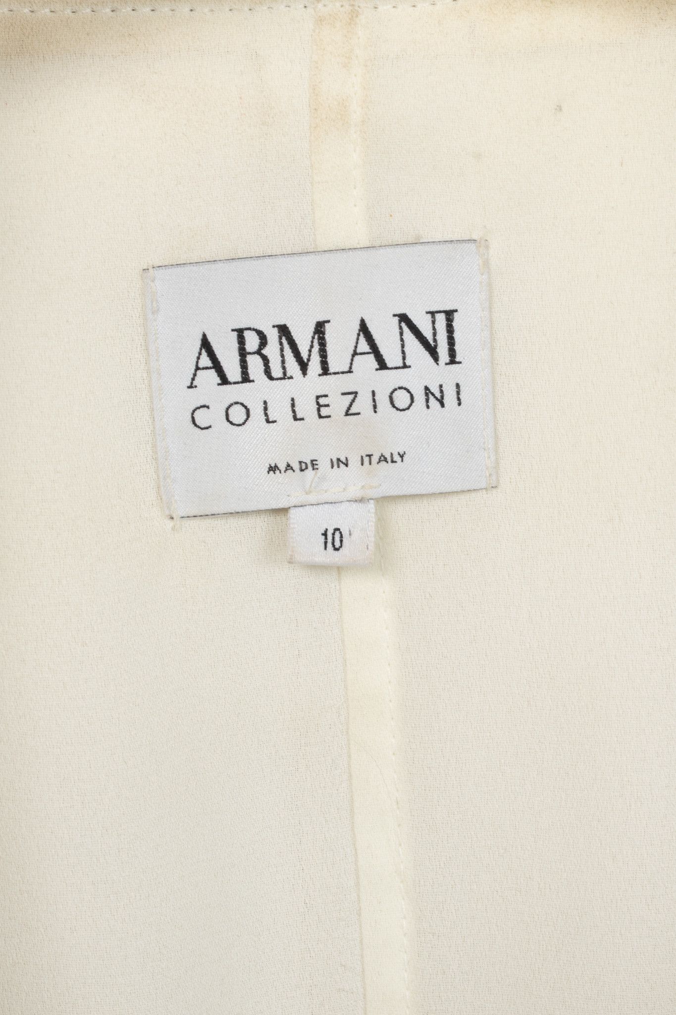 Armani Collezioni Armani Collezioni Cream Leather Shawl-Lapel Blazer Size L / US 10 / IT 46 - 4 Thumbnail