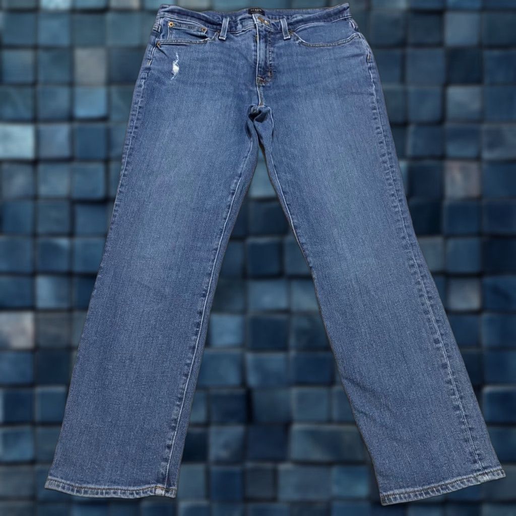J.Crew J. Crew Womens Jeans Blue Denim Medium Wash Slim Boyfriend Distressed sz 29 Size 29" - 1 Thumbnail