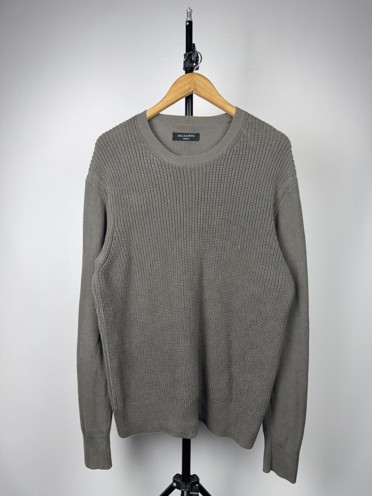 Allsaints Avant GardeAllSaints Grey Vertical Rib Knit Crewneck Sweater Size US M / EU 48-50 / 2 - 1 Thumbnail