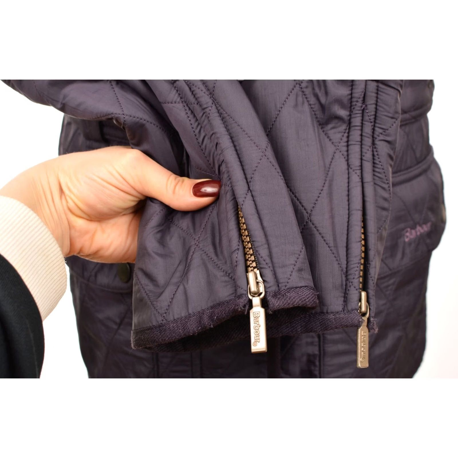 Barbour Barbour International Purple Quilted Belted Jacket Size UK 12 Womens Size XL / US 12-14 / IT 48-50 - 4 Thumbnail