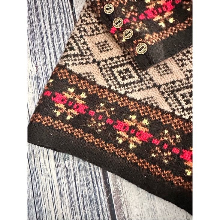 Telluride Telluride Clothing Company 100% Wool Patterned Knit Cardigan Size XL / US 12-14 / IT 48-50 - 5 Thumbnail