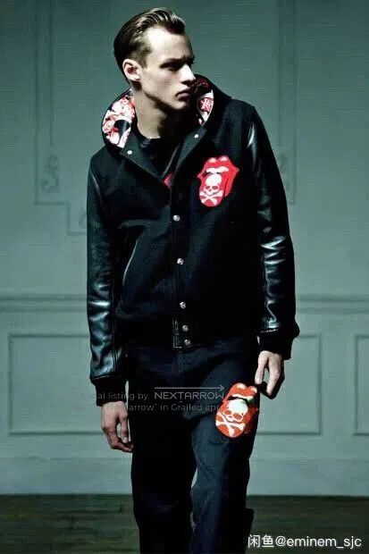 Mastermind Japan Hooded Varsity Jacket with Skull Lip Patches. Size US S / EU 44-46 / 1 - 6 Thumbnail