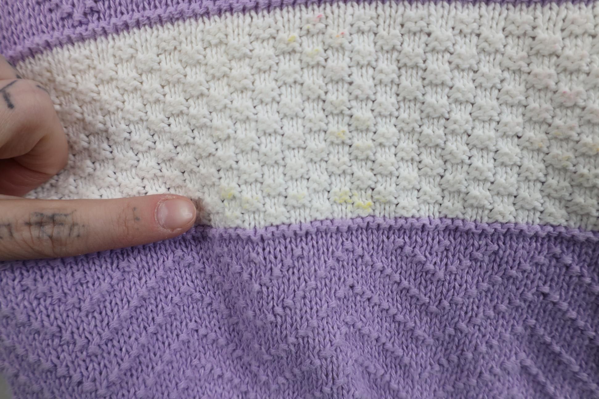 Vintage Vintage 90s Streetwear Block Knit Short Sleeve Sweater USA Size M / US 6-8 / IT 42-44 - 5 Thumbnail