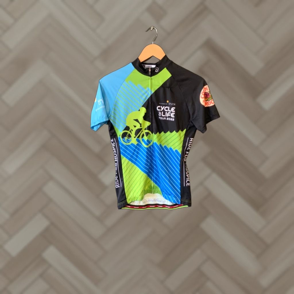 Vintage Fondo Womens Medium Ride For Hospice Zip Up Shirt Size M / US 6-8 / IT 42-44 - 1 Thumbnail