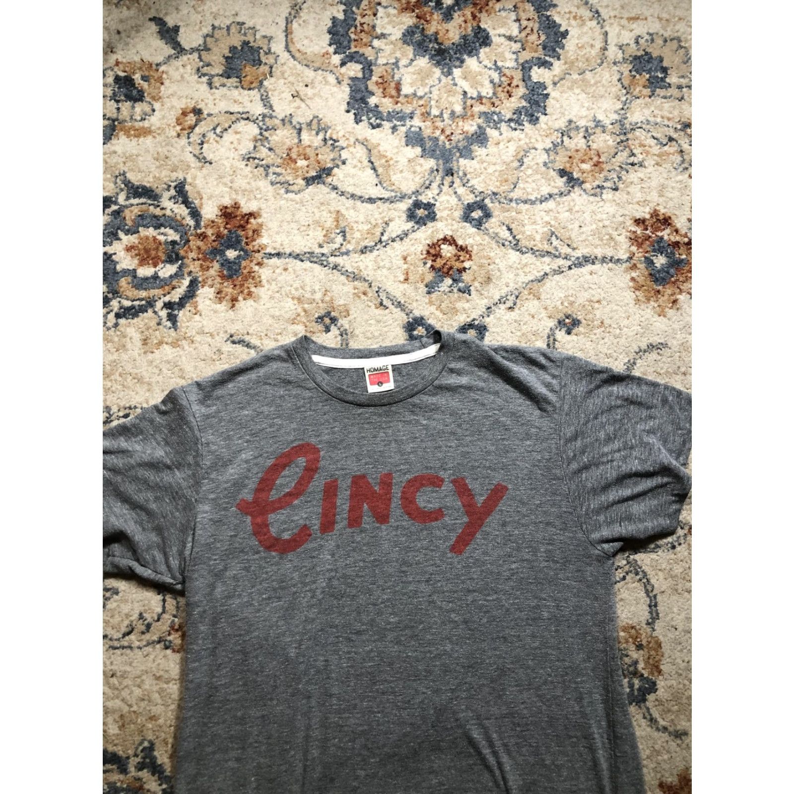 Vintage Homage Cincy Shirt Mens Large Gray Made in USA Crewneck Graphic Tee Cincinnati Size US L / EU 52-54 / 3 - 5 Thumbnail