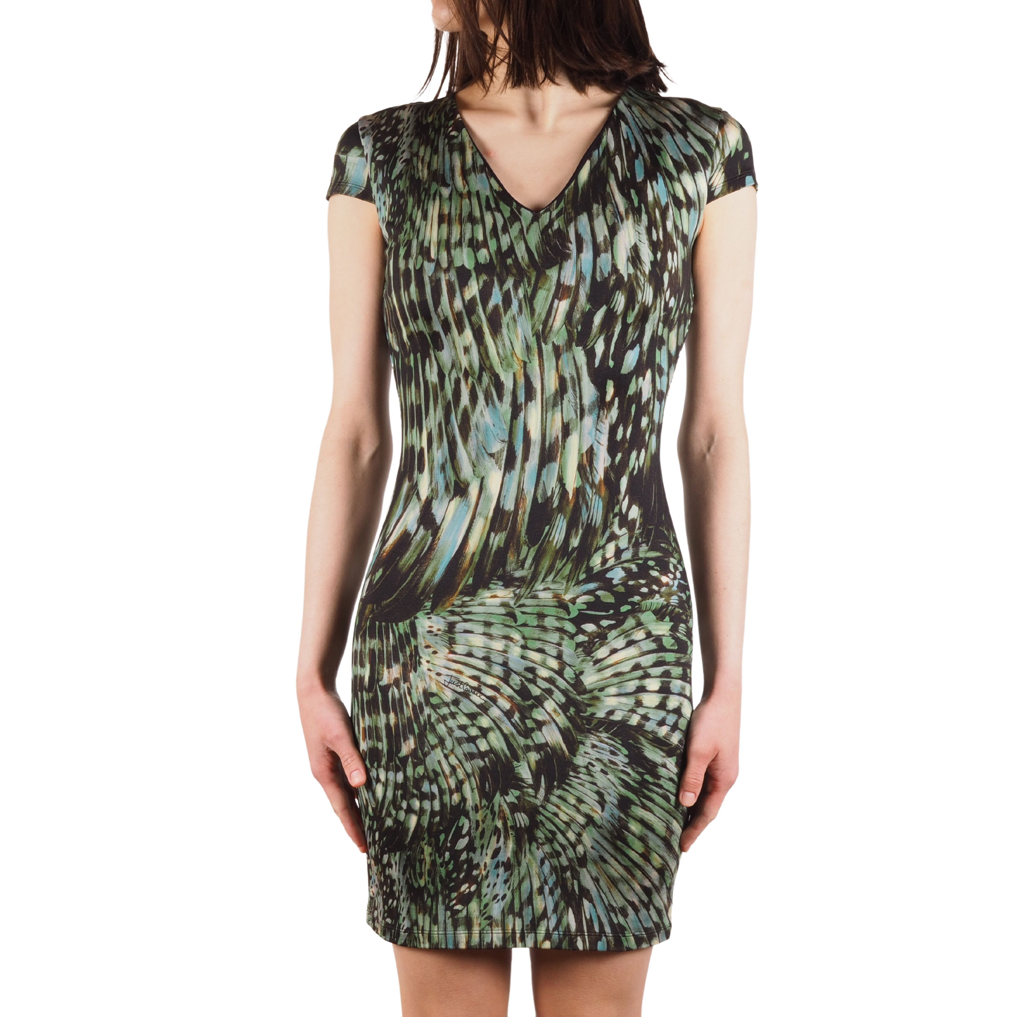 Just Cavalli × Roberto Cavalli Just Cavalli Vintage Bodycon Mini Dress Feather Print Size M / US 6-8 / IT 42-44 - 1 Thumbnail