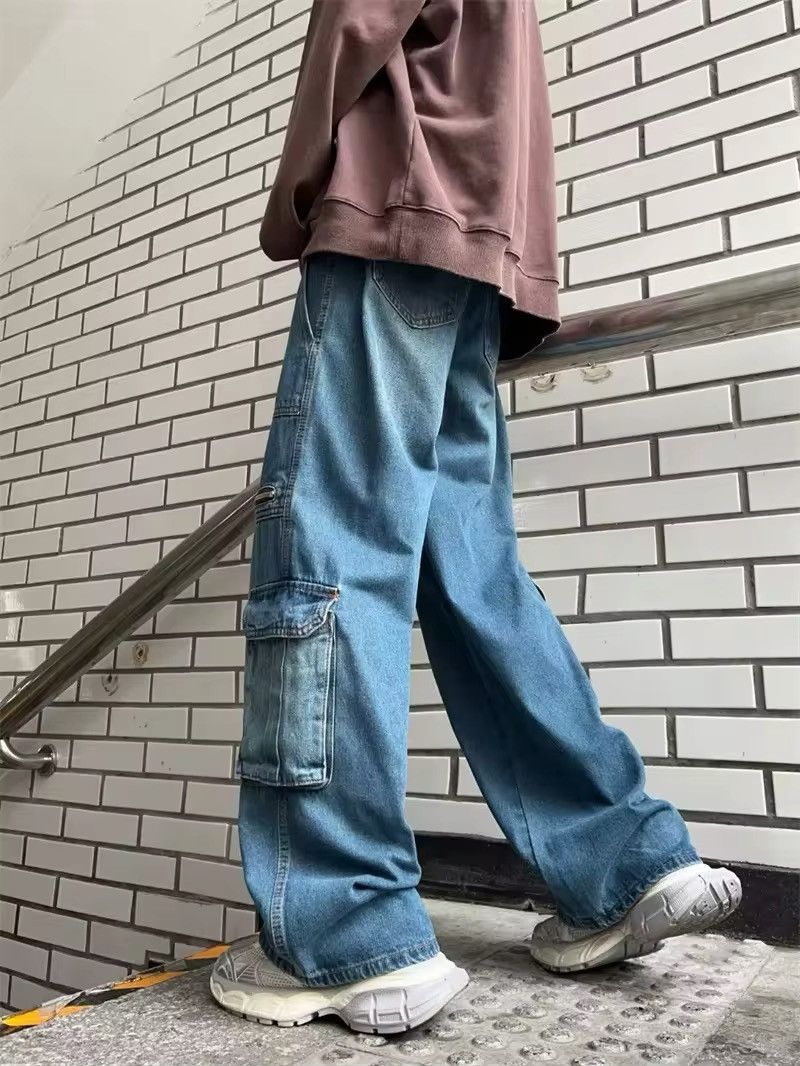 Jean × Vintage Streetwear Cargo Wide Leg Jeans Size US 32 / EU 48 - 7 Thumbnail