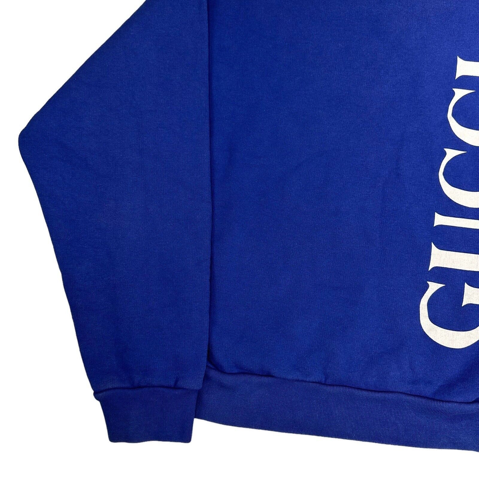 Gucci Gucci Size M Sweatshirt Deep Blue Vertical Logo Graphic Crew Size US M / EU 48-50 / 2 - 6 Thumbnail