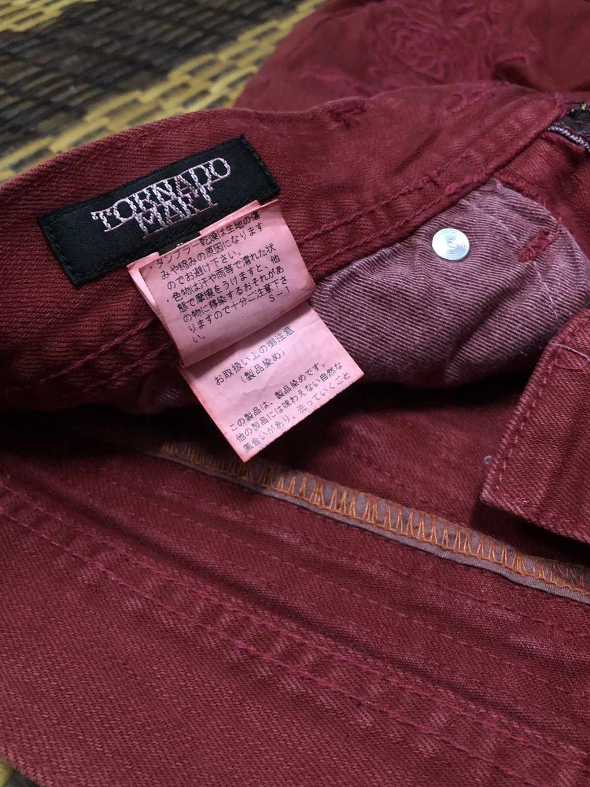 Tornado Mart Vintage Tornado Mart Jeans Pants Flower Red Maroon Size 30" / US 8 / IT 44 - 23 Thumbnail