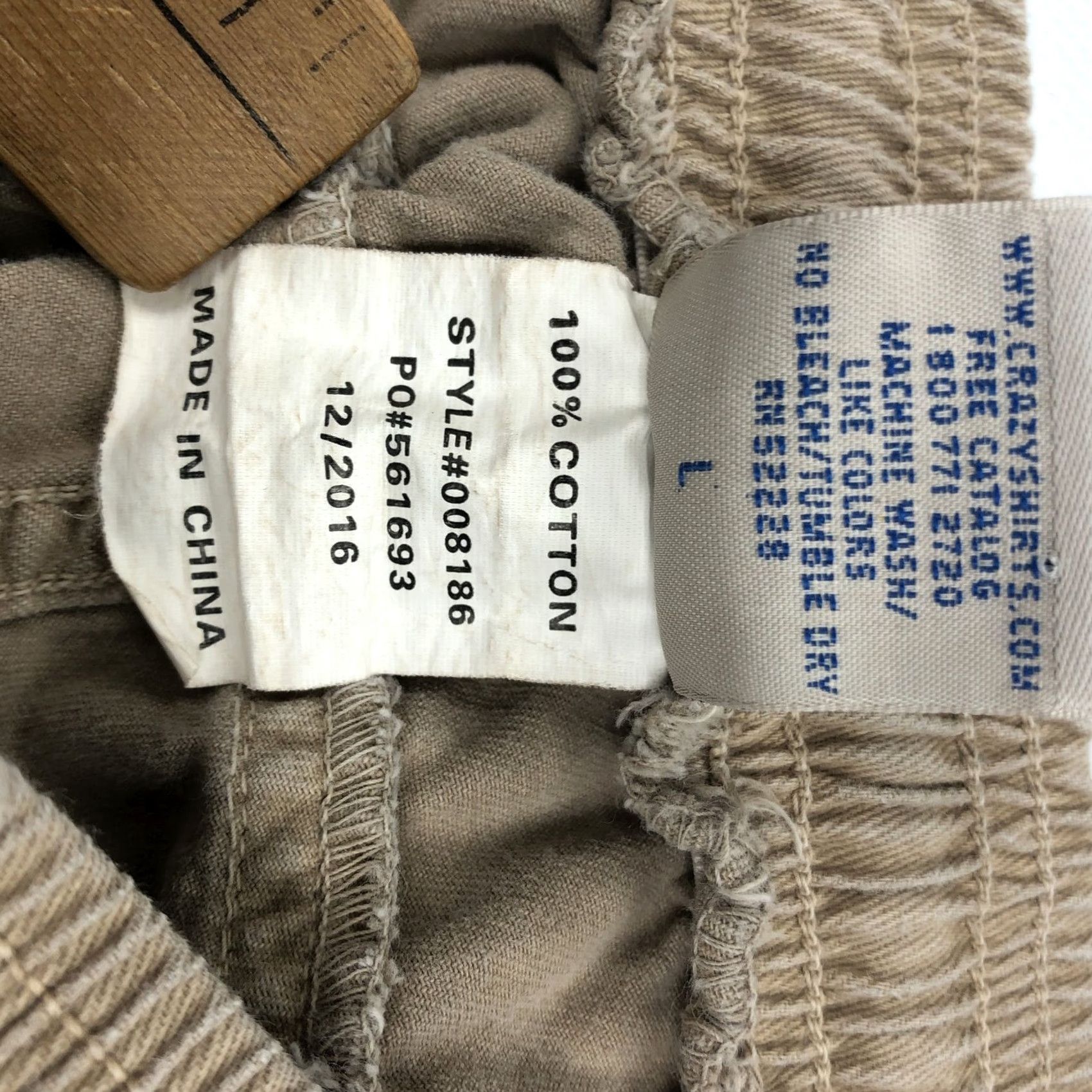 Vintage Crazy Shirts Pants Men's L Kona Coffee Dyed 100% Cotton Elastic Waist Drawstring Pockets Size US L / EU 52-54 / 3 - 7 Thumbnail