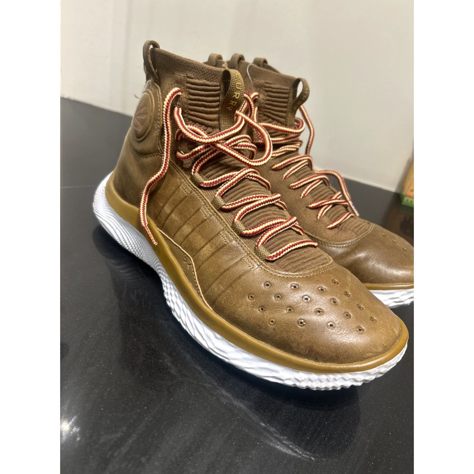 Under Armour Under Armour Curry 4 Flotro Sneaker High Top Leather Brown Sample 15 Men Mens Basketball Limited PE Gentleman’s Cut 2012 2025 Size US 13 / EU 46 - 2 Thumbnail