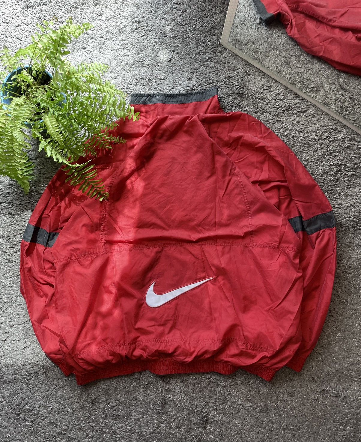 Nike × Vintage 90s Nike Vintage Jacket Streetwear Rare Big Logo Swoosh Size US XL / EU 56 / 4 - 1 Thumbnail