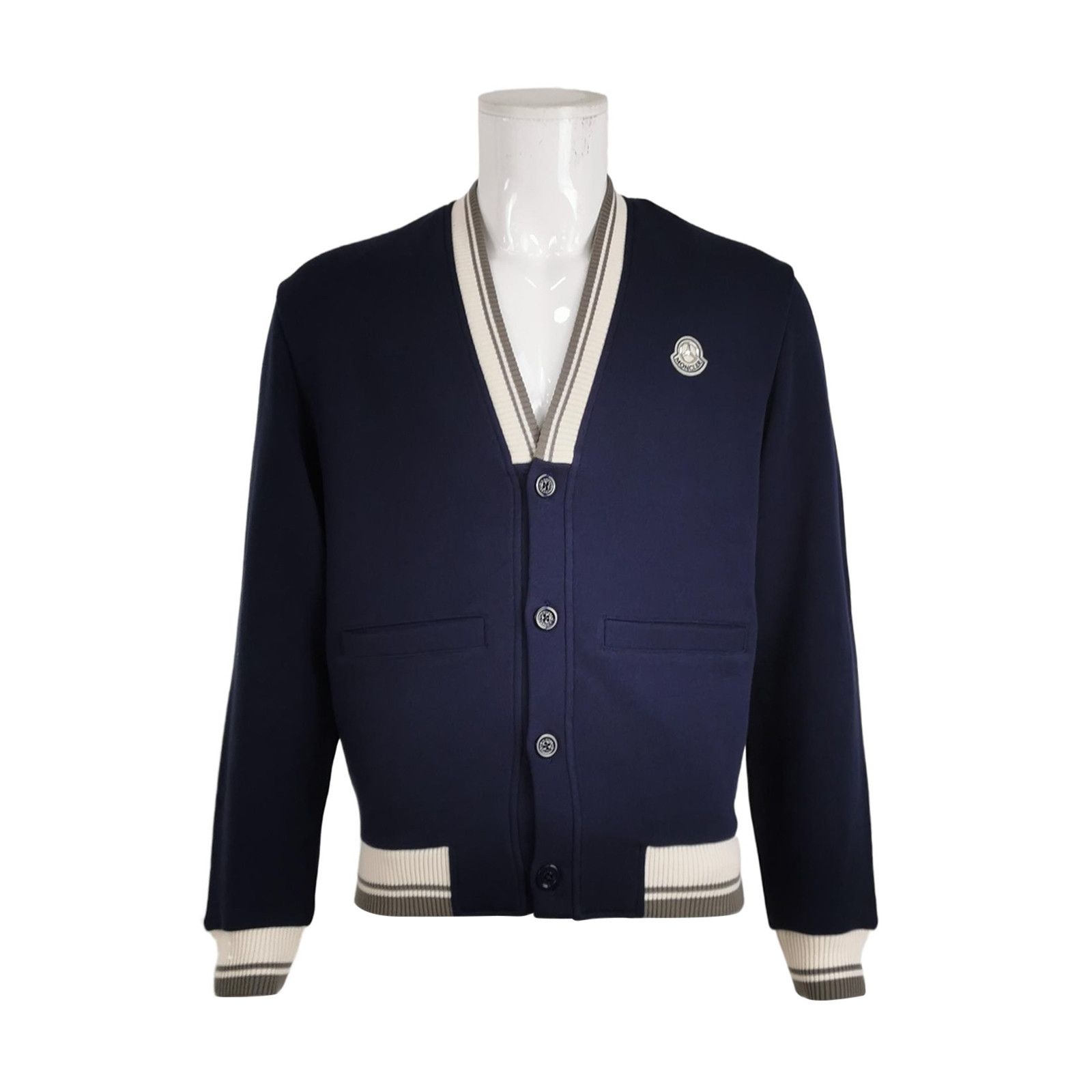 Moncler Moncler S Size Cotton Logo Cardigan Navy Size US S / EU 44-46 / 1 - 1 Thumbnail