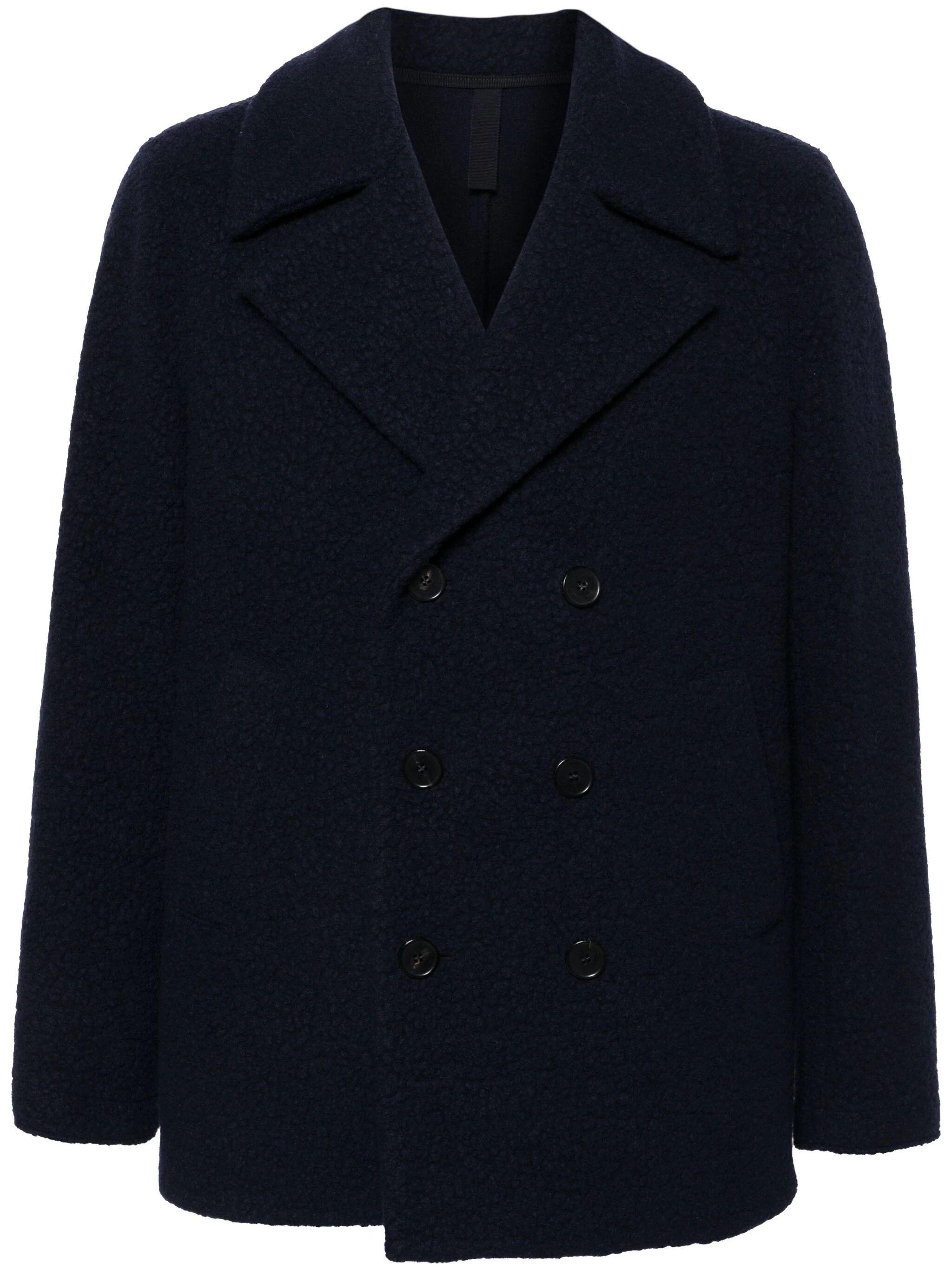 Harris Wharf London o1s22i1n1024 Double-Breasted Boucl Coat in Navy Blue Size US S / EU 44-46 / 1 - 1 Thumbnail
