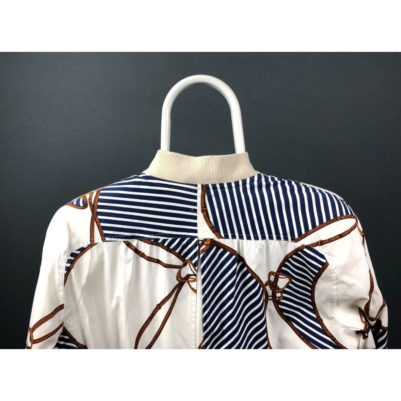 Aquascutum VINTAGE Aquascutum Bomber Jacket Ivory Patterned Polyester Women's Size ONE SIZE - 3 Thumbnail