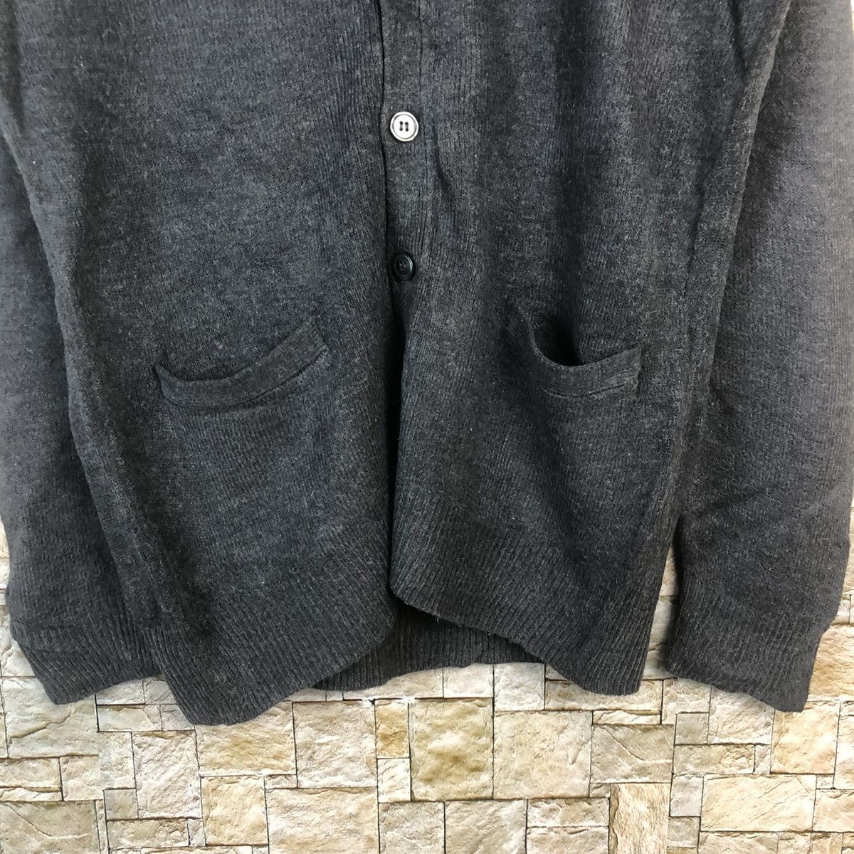 GU GU plain faded vintage Grey Knitwear cardigan #A2 Size US L / EU 52-54 / 3 - 6 Thumbnail