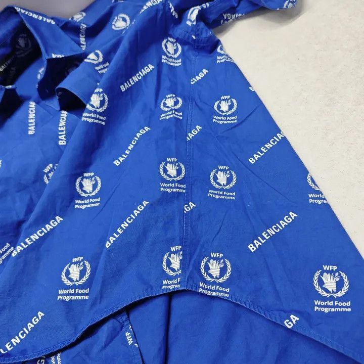 Balenciaga Balenciaga Balenciaga Blue Short Sleeve Shirt -2507 Size US M / EU 48-50 / 2 - 7 Thumbnail