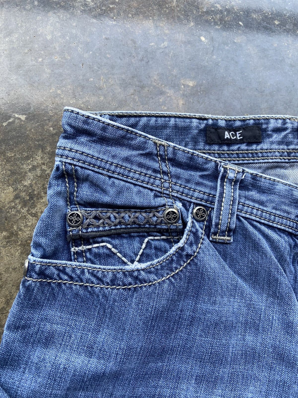 Affliction × Vintage Crazy Vintage Affliction Brand Blue Jeans 32x30 Size US 32 / EU 48 - 4 Thumbnail