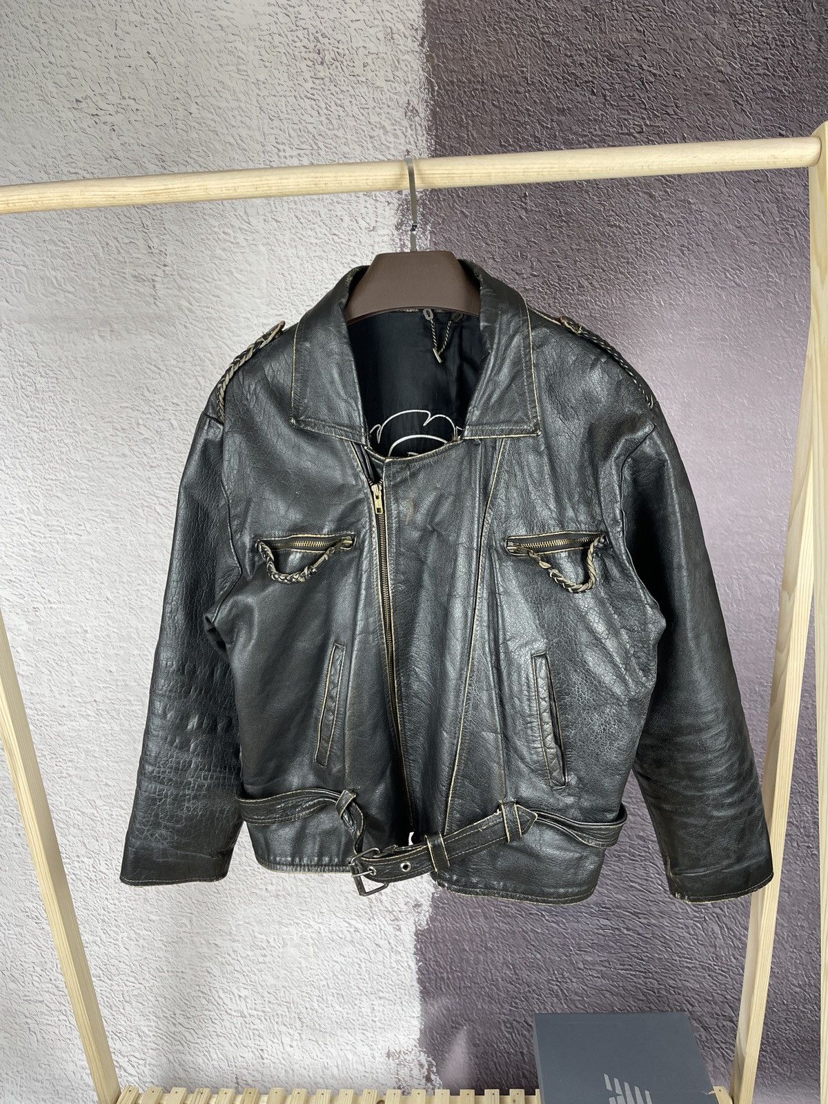 Vintage Norma Vintage 80s 90s Leather motorcycle jacket Kronos Rare Size US L / EU 52-54 / 3 - 3 Thumbnail