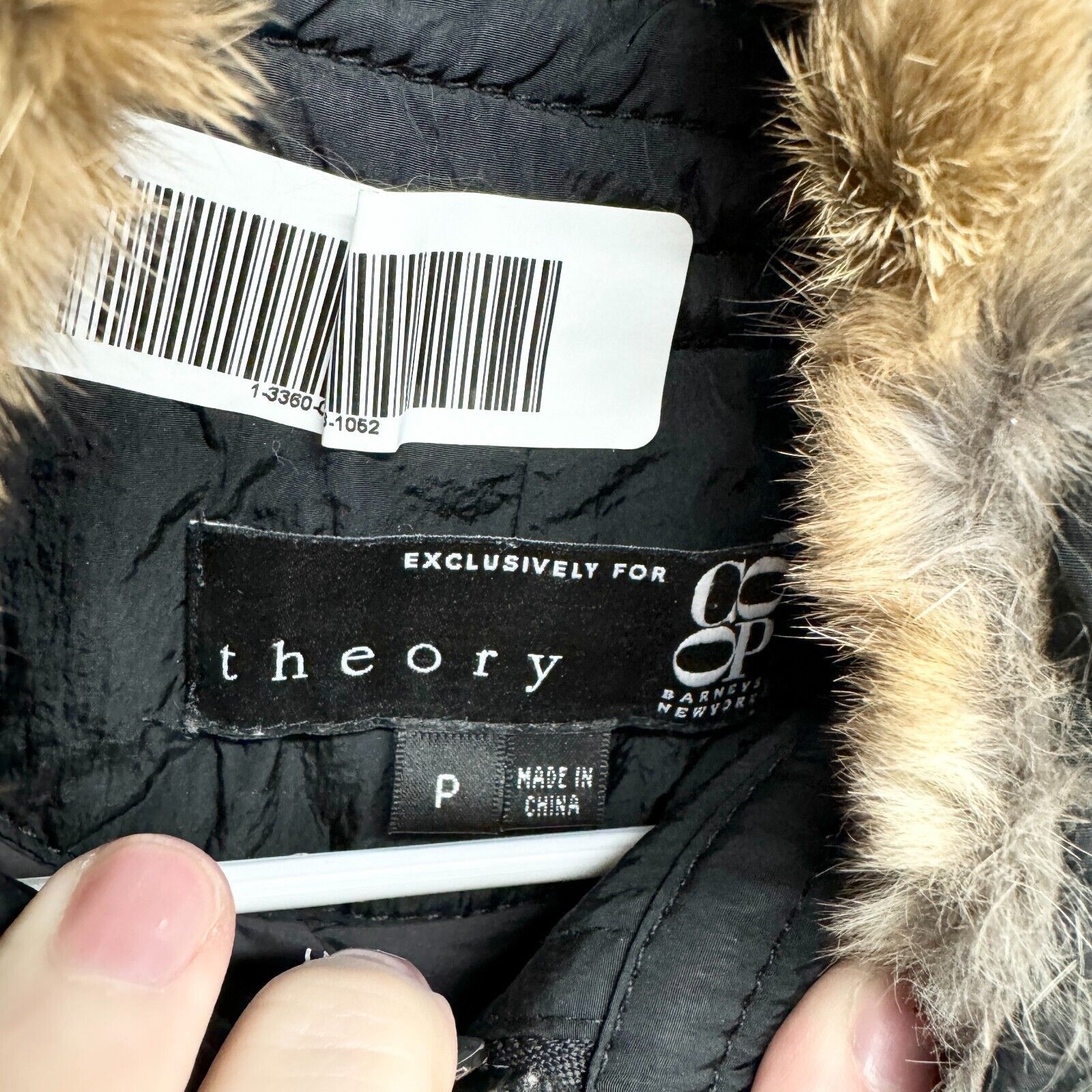 Theory THEORY Jacket Women Size P/S Black Full Zip Hooded Black Fur Size S / US 4 / IT 40 - 2 Thumbnail
