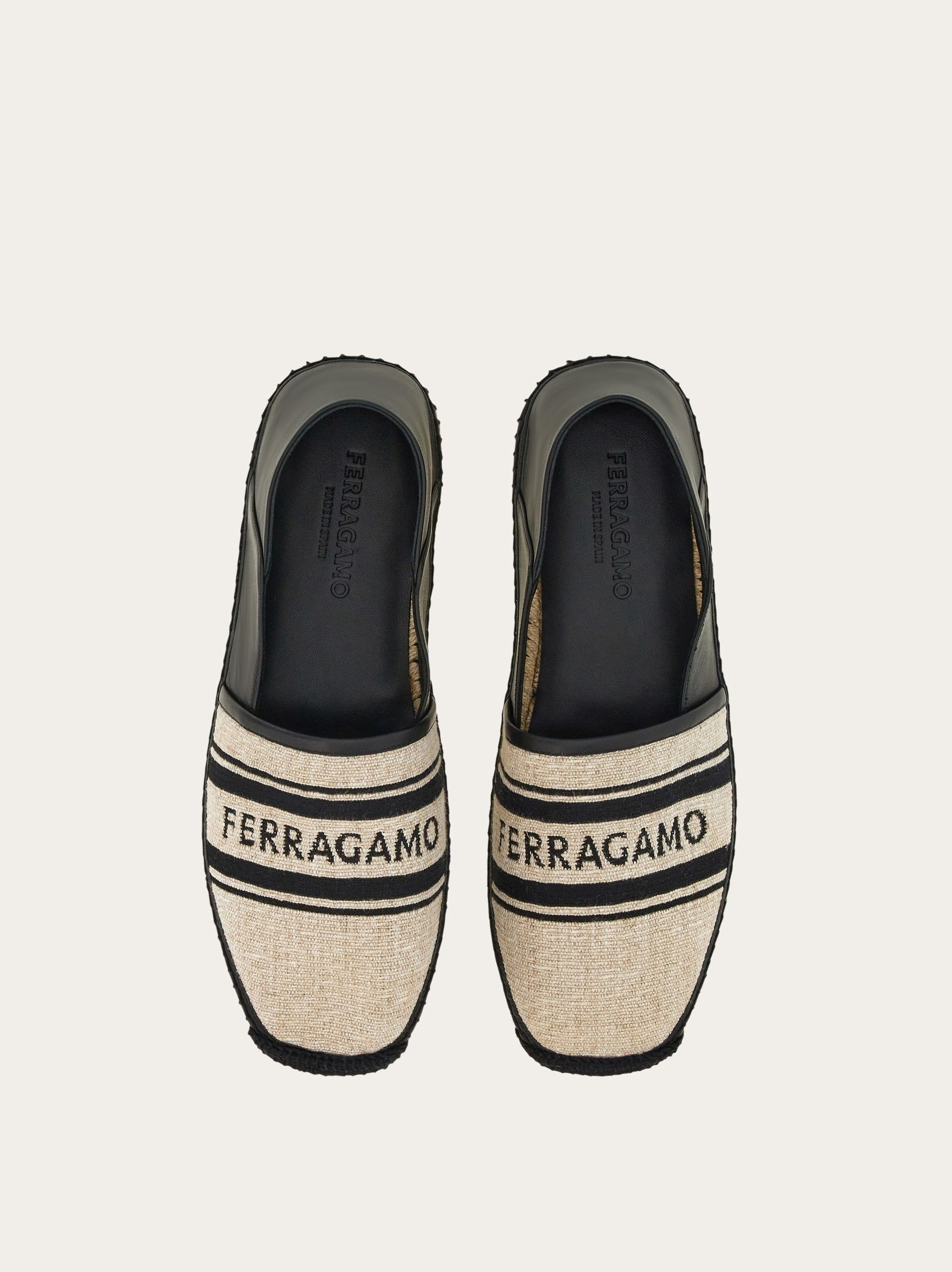 Salvatore Ferragamo o1s1rm0725 Jacquard Espadrilles in Black/Beige Size US 7 / EU 40 - 2 Thumbnail
