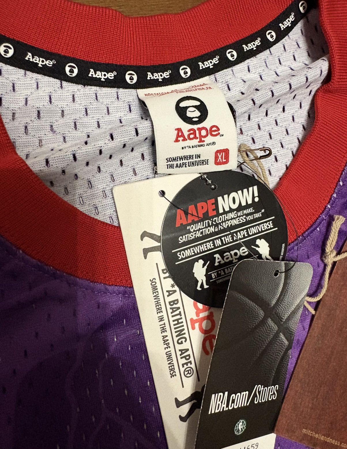 Bape × Mitchell & Ness × NBA Aape Toronto Raptors NBA Jersey Size US XL / EU 56 / 4 - 7 Thumbnail