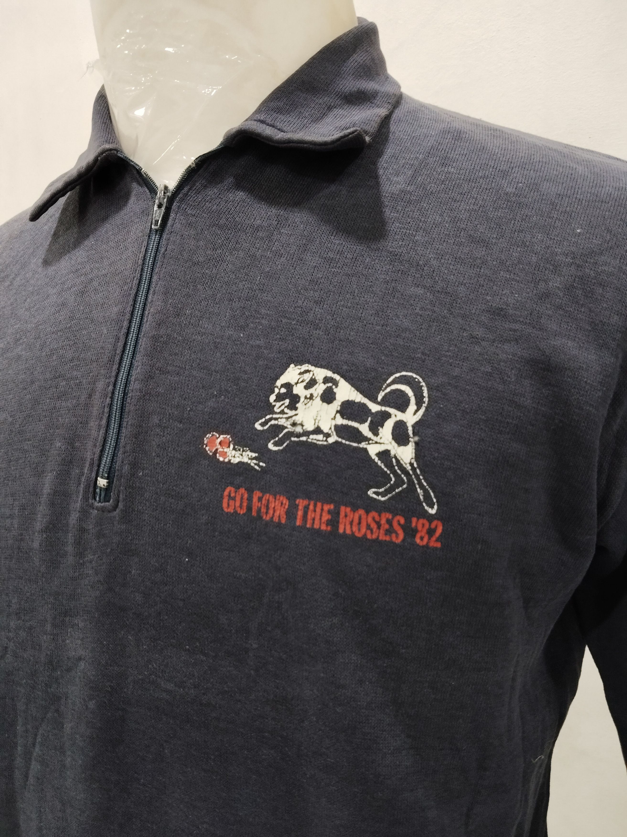 Band Tees × Guns N' Roses × Vintage Vintage 80s Thrashed Half Zipper Sweatshirt Size US M / EU 48-50 / 2 - 2 Thumbnail