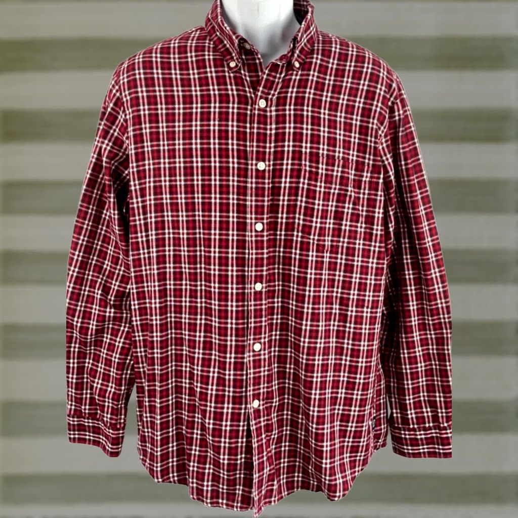 Chaps Chaps Button-Up Shirt M Red Plaid Tart an Long Sleeve Collar Pocket Mens Size US M / EU 48-50 / 2 - 1 Thumbnail