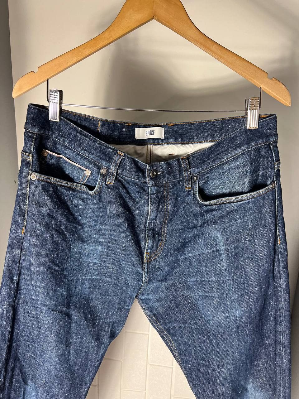 Japanese Brand VINTAGE SPOKE DENIM SELVEDGE JEANS DESIGNER CASUAL Y2K JAPAN Size US 35 - 6 Thumbnail