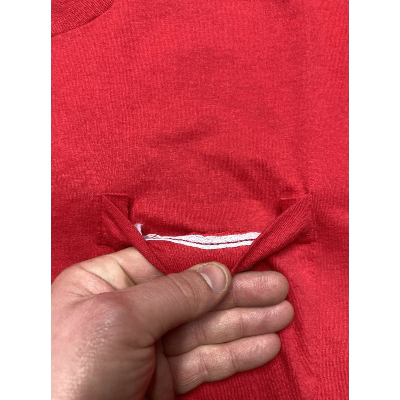 Fruit Of The Loom VINTAGE Fruit of the Loom T-Shirt Pocket Red Blank Adult XL Mens Size US XL / EU 56 / 4 - 5 Thumbnail