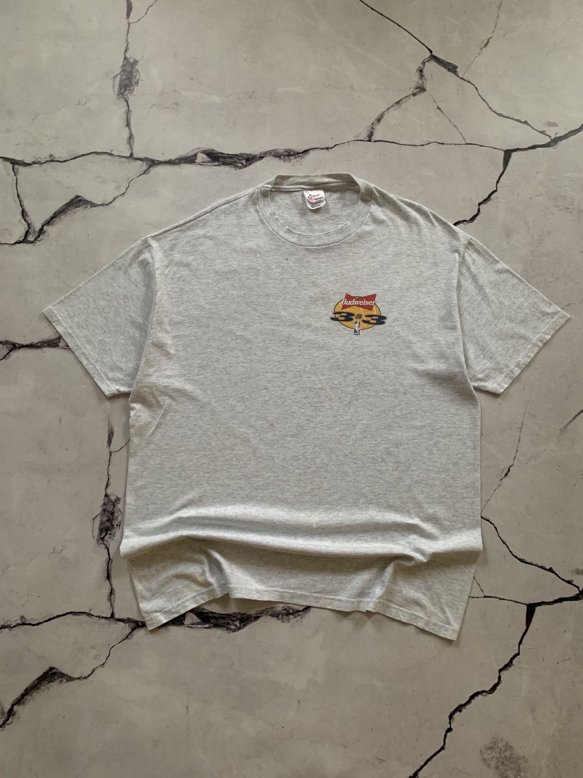 Budweiser × Vintage Budweiser Vintage 90s Painted NBA Sponsor T- Shirt Size US XL / EU 56 / 4 - 6 Thumbnail