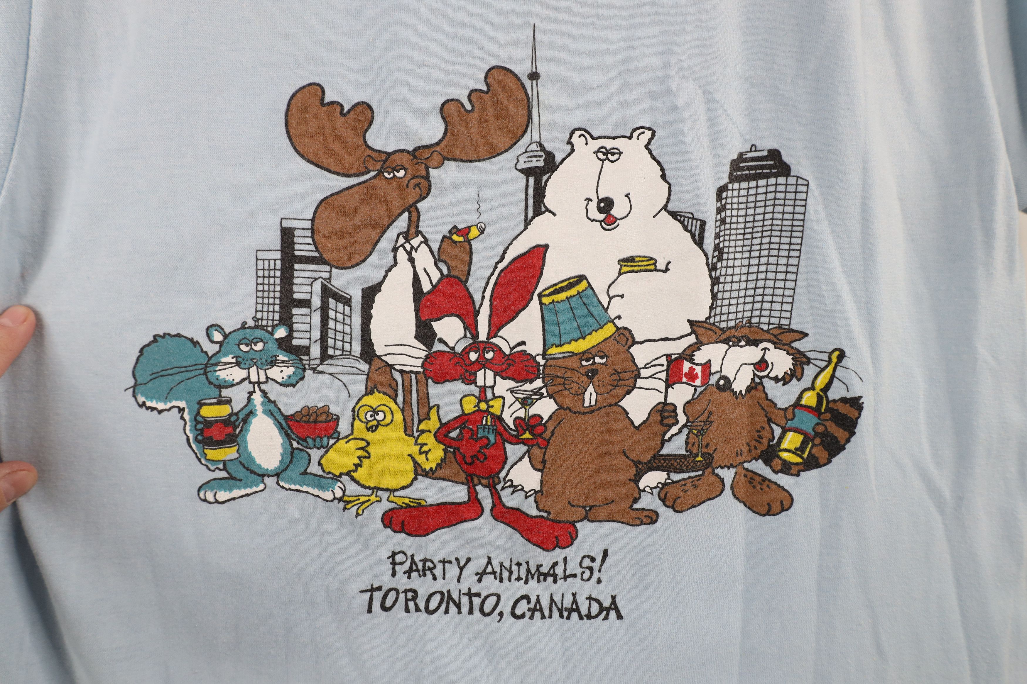 Vintage Vintage 70s 80s Streetwear Party Animals Toronto T-Shirt Size L / US 10 / IT 46 - 5 Thumbnail