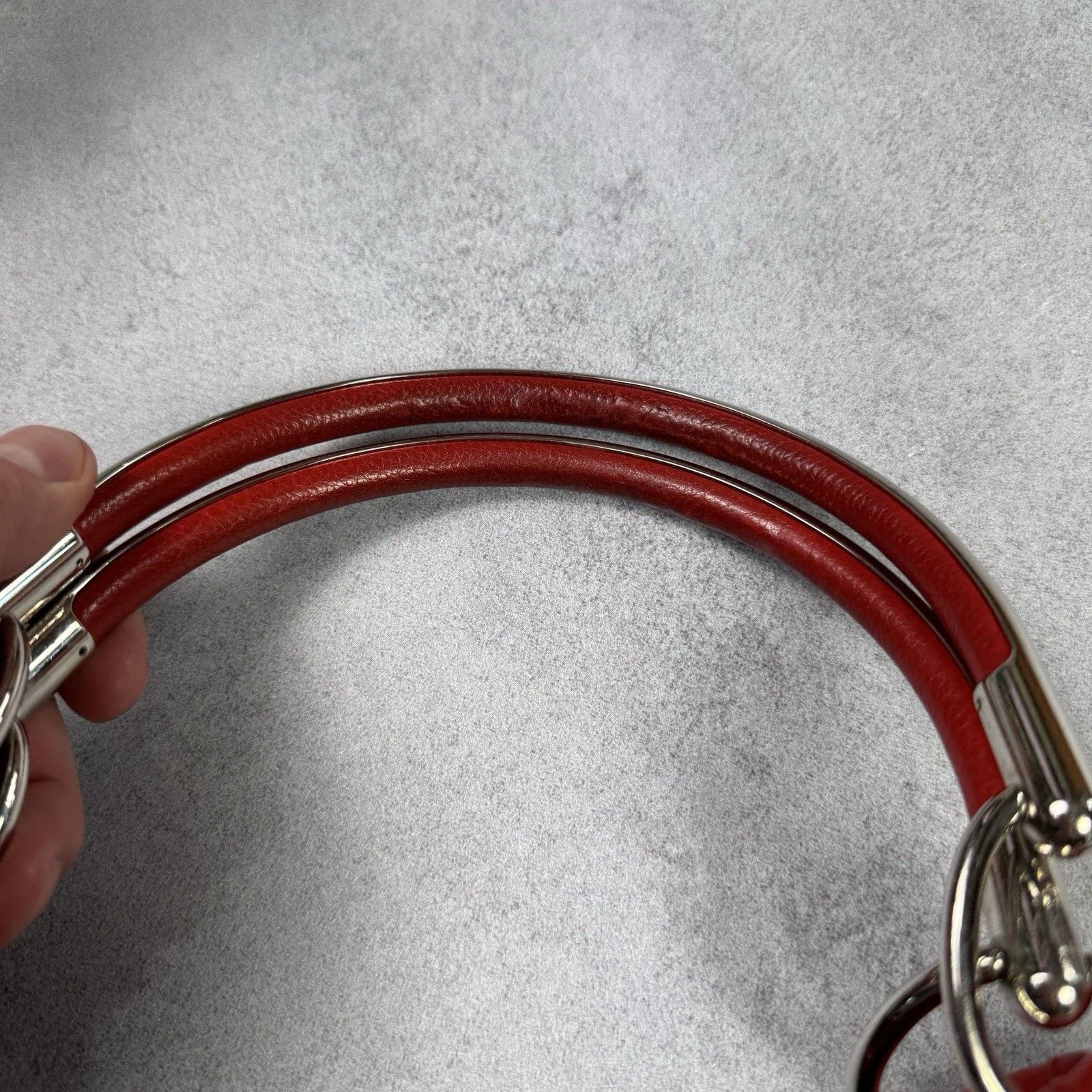 Christian Dior Red Leather Medium 61 Tote