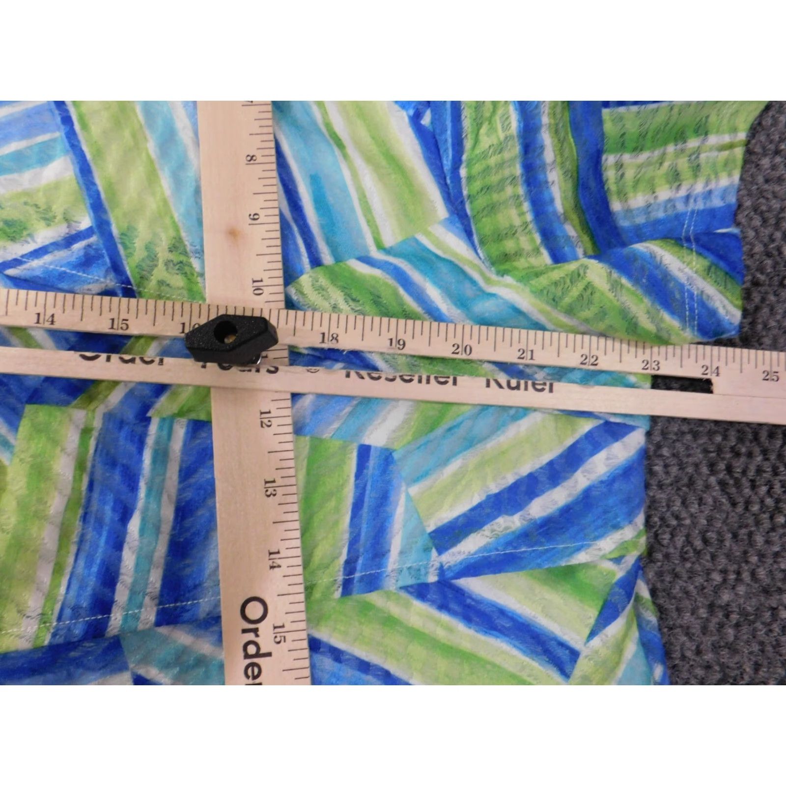 Vintage Alfred Dunner Top Geometric Beads Green Blue Womens Petite XL Polyester Size XL / US 12-14 / IT 48-50 - 6 Thumbnail