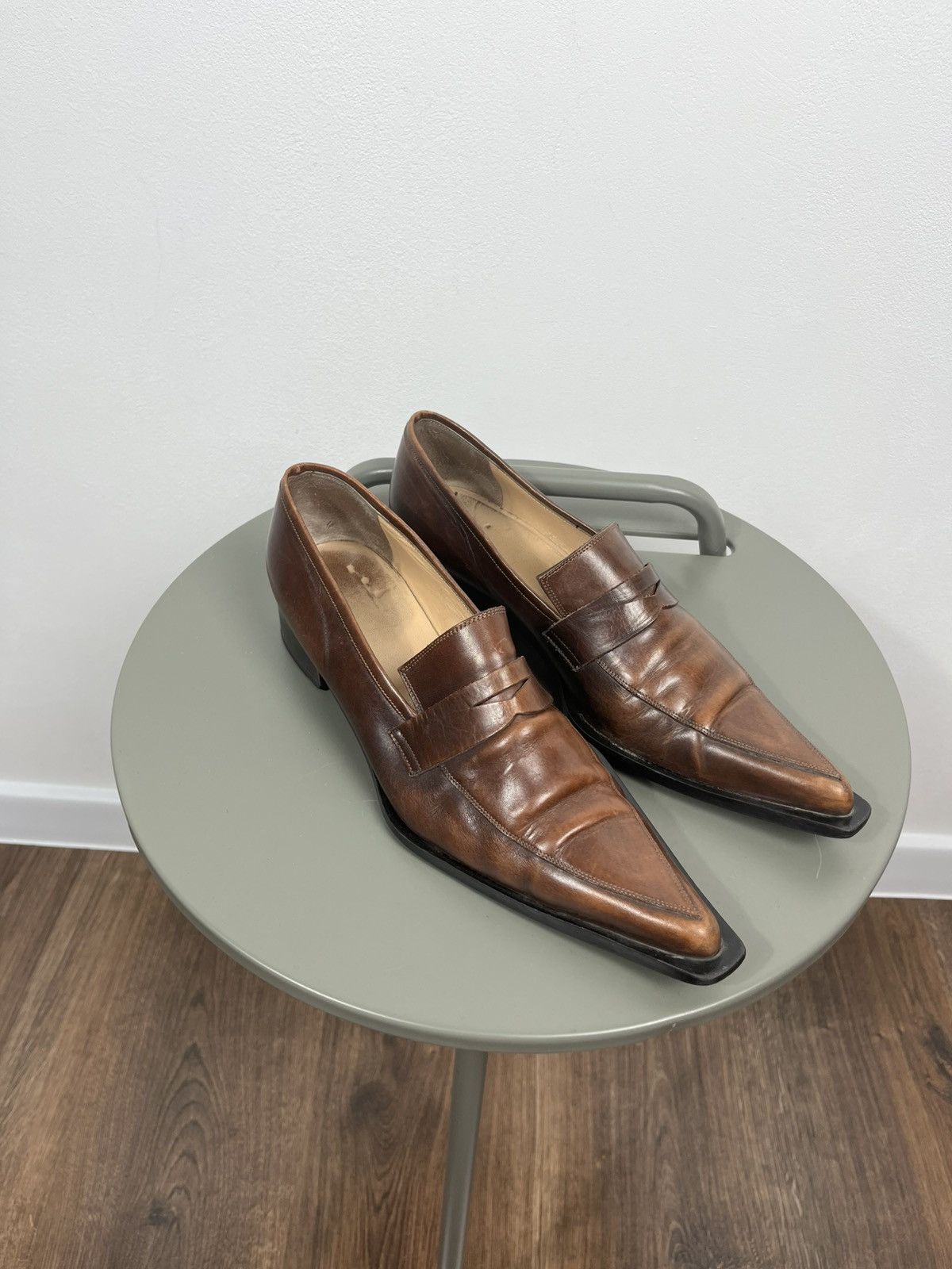 Other Womens Brown Leather Pointed Toe Loafers EU 39 Size US 8 / IT 38 - 1 Thumbnail