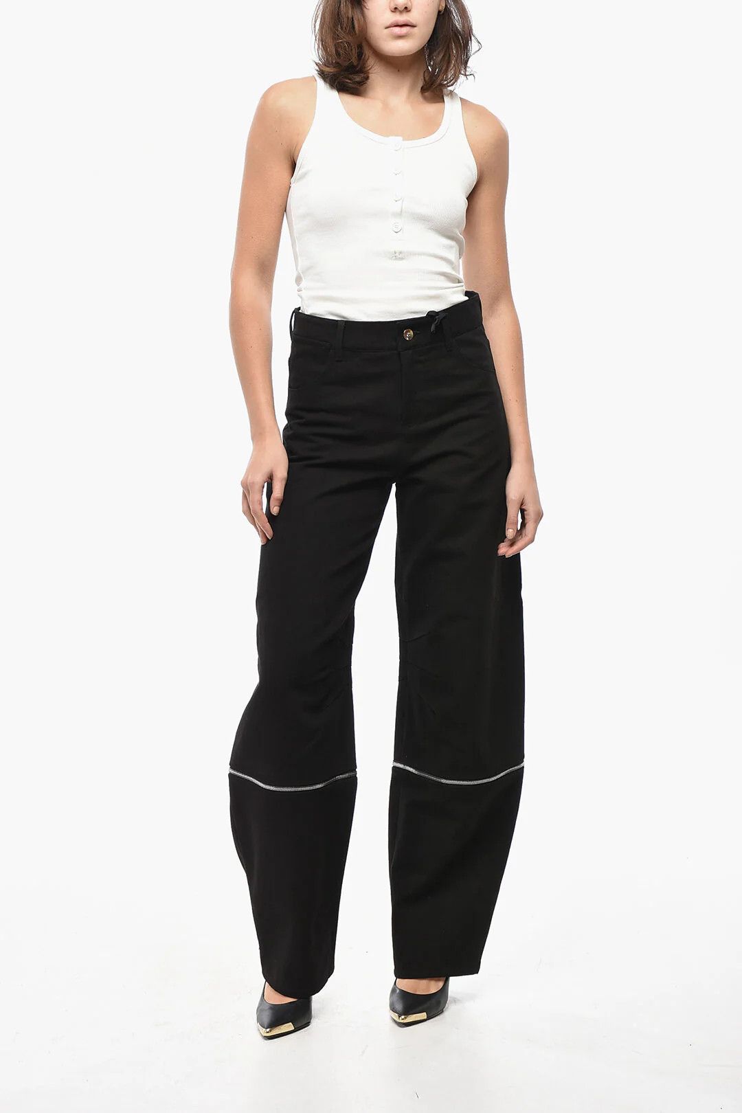 Moncler og1mm0426 Modular High-Waist Cotton Pant in Black Size 28" / US 6 / IT 42 - 4 Thumbnail
