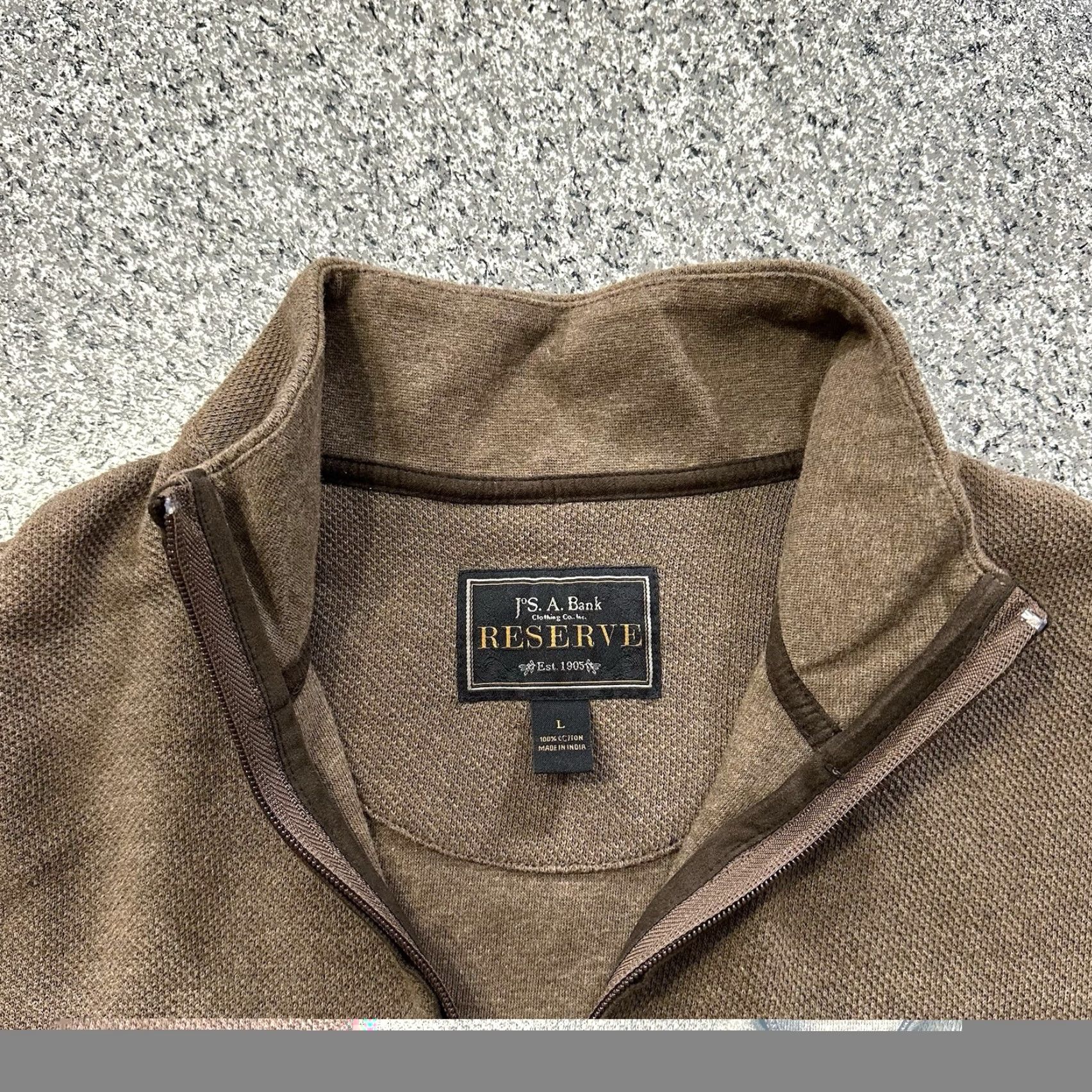Jos. A. Bank Jos. A. Bank Pullover Sweater Mens L Mock Neck Long Sleeve Brown Cotton Size US L / EU 52-54 / 3 - 2 Thumbnail