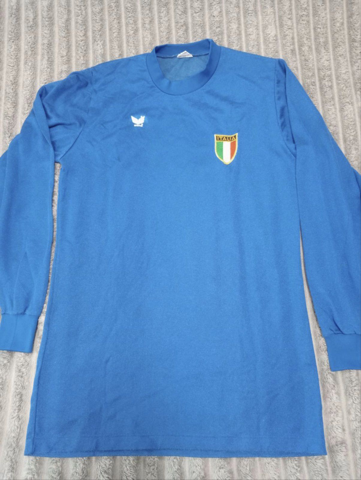 Erima Italy Italia Football shirt #18 LS Rare Vintage 1970-1980 Size US L / EU 52-54 / 3 - 1 Thumbnail