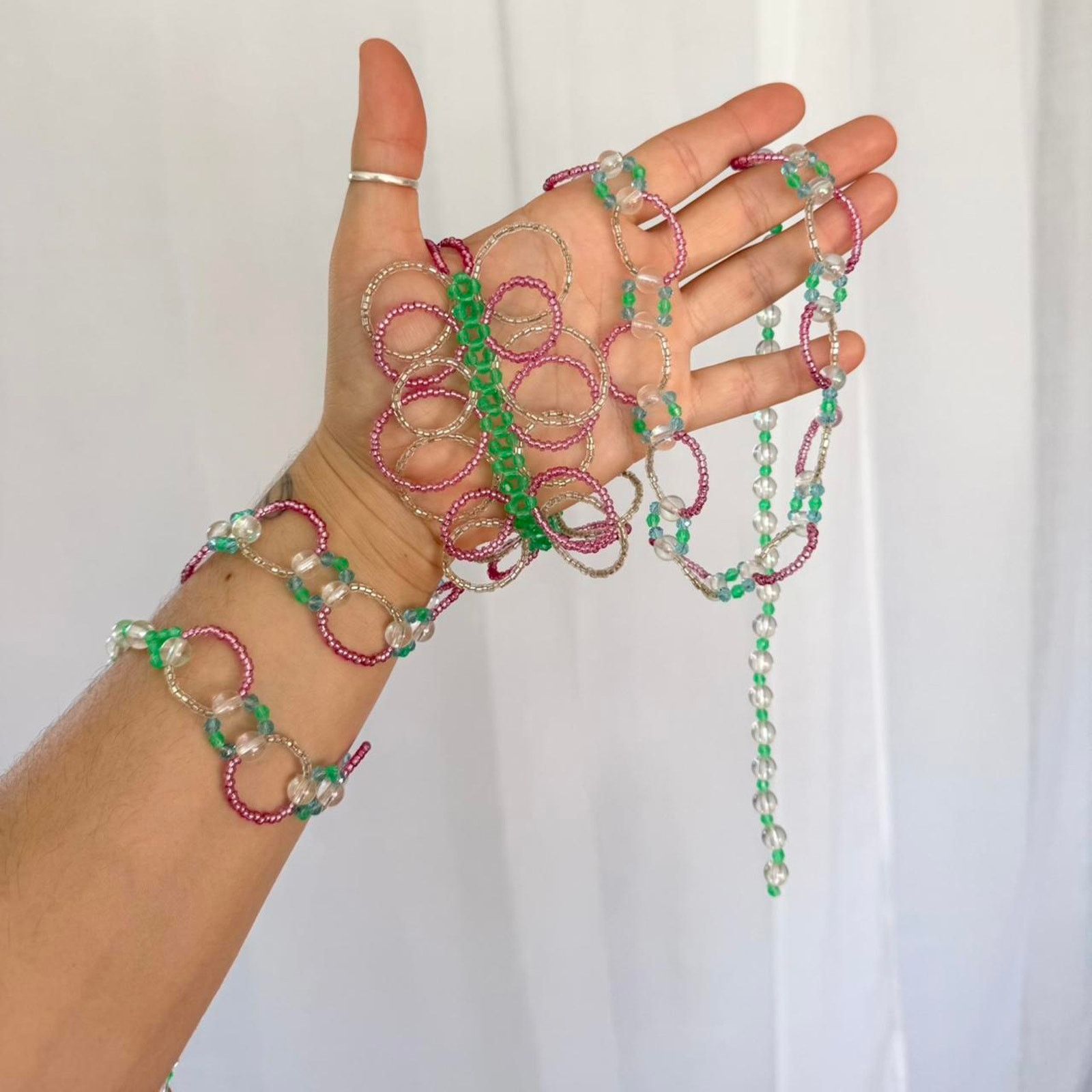 Other ✿ y2k handmade beaded choker scarf ✿ Size ONE SIZE - 1 Thumbnail